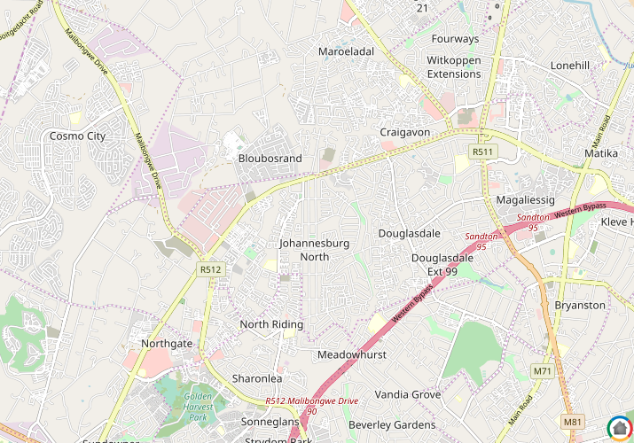 Map location of Johannesburg North